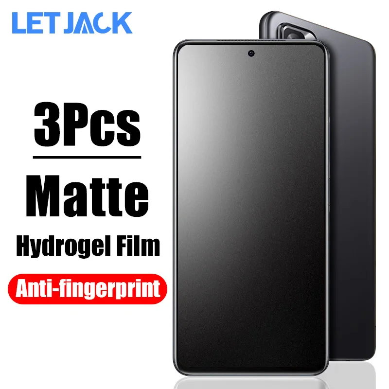 1-3Pcs No Fingerprint Matte Hydrogel Film For Xiaomi Redmi Note 11 10 9s 8 10s 11s K50 K40 Gaming Black Shark 5 4 Pro Not Glass