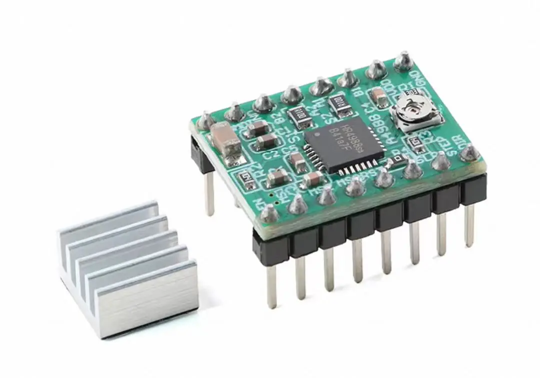 A4988 Stepper Motor Driver Module Driver Board Red/Green Board 3D Printer Accessories with Heat Sink