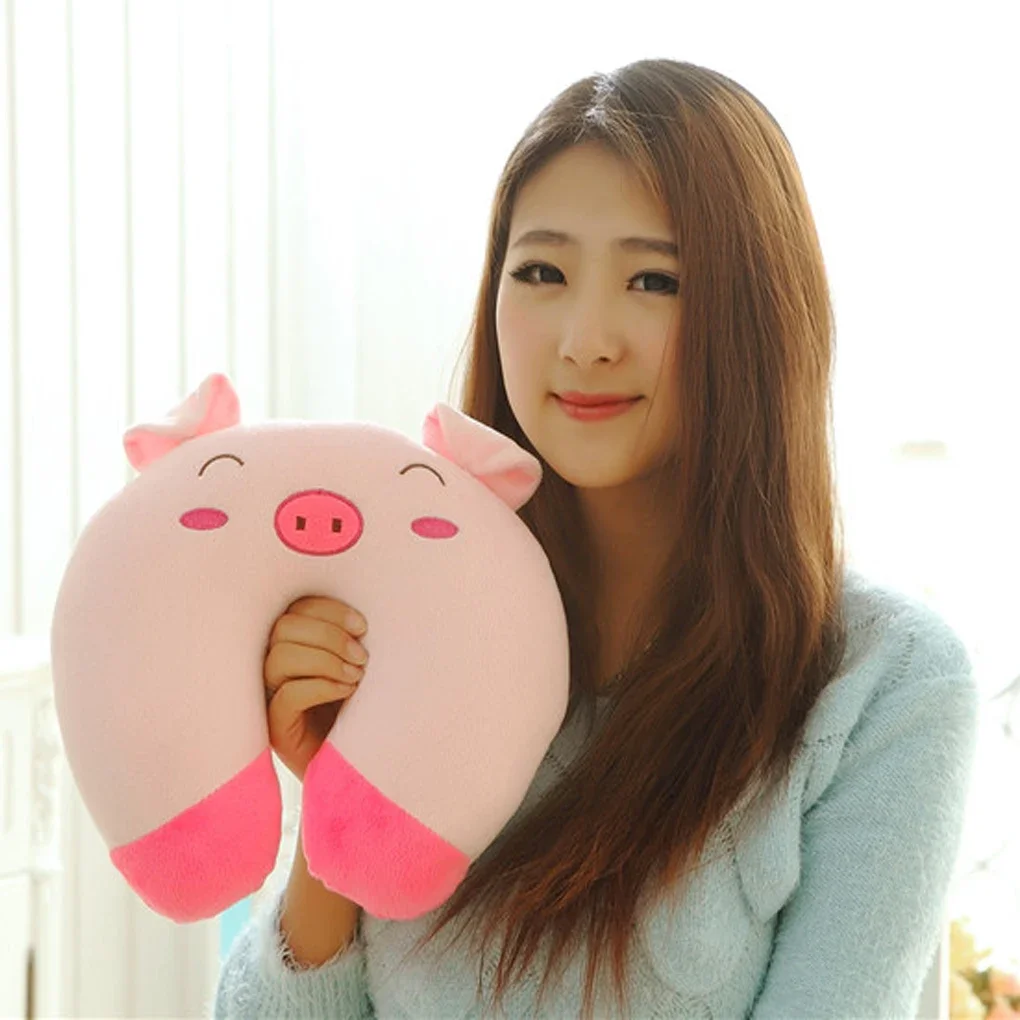 Soft U-Shaped Plush Sleep Neck Protection Pillow Office Cushion Cute Lovely Travel Pillows For Children s
