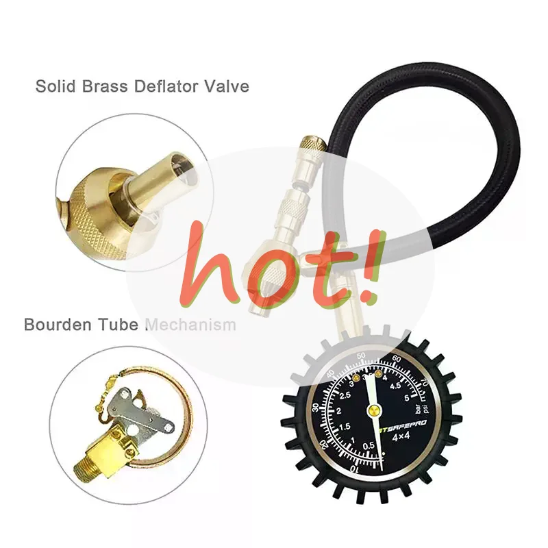 

[]75Psi Auto Tire Tyre Rapid Deflator Pressure Gauge Meter Tool Metal Manometer Barometers Tester Meter For Truck Motorbike