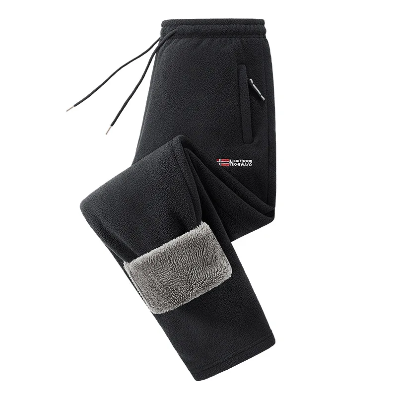 

Men's Winter Fleece Lined Thickened Sports Casual Long Pants Cuffed Slim Fit Warm Cotton Sweatpants Youth Fashion Urban