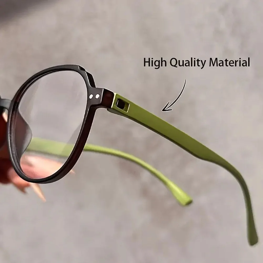 2 قطعة نظارات القراءة الموضة الأنيقة مستديرة قابلة للطي مكافحة الضوء الأزرق النظارات عالية الجودة الراحة طول النظر الشيخوخي العدسات النظارات