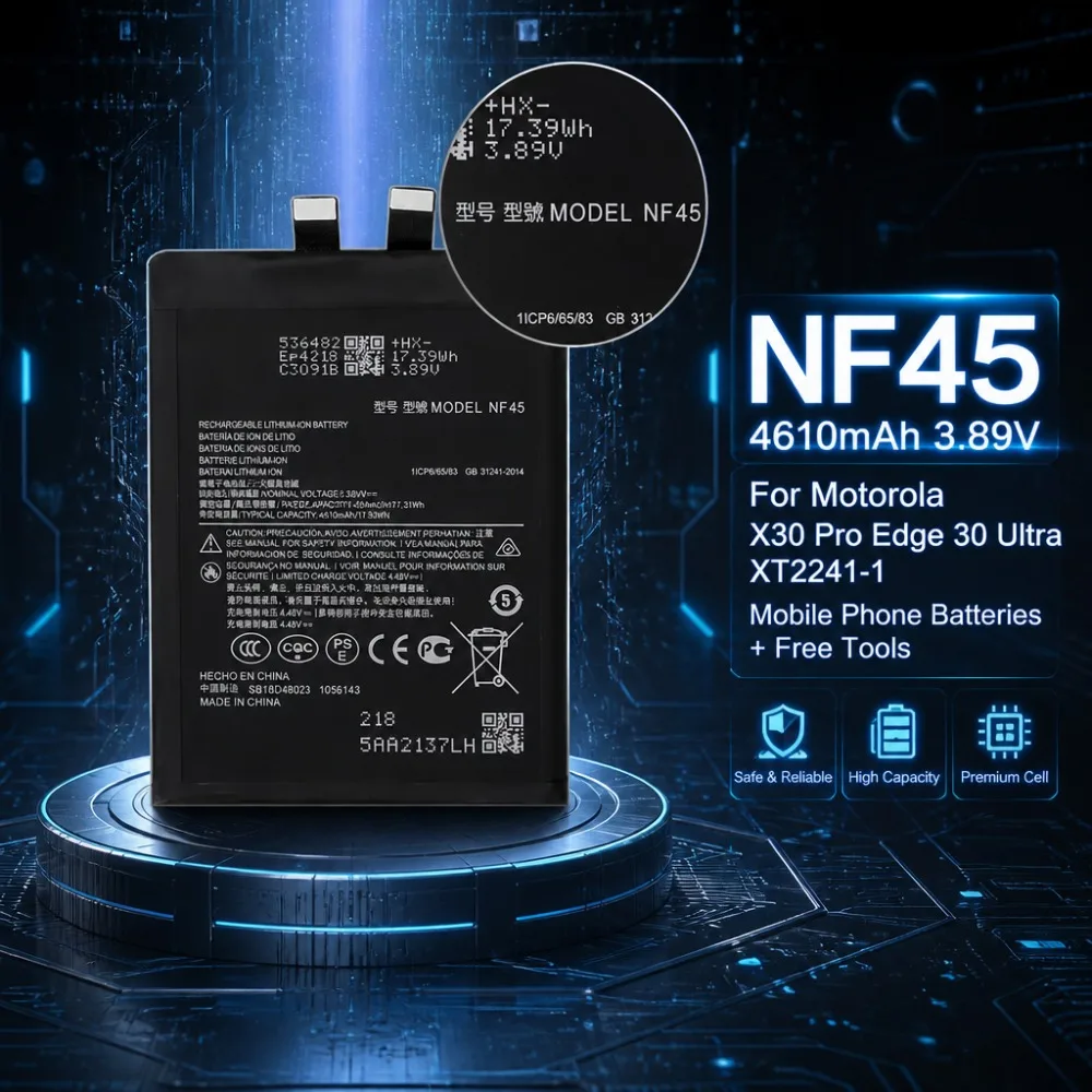In Stock Hot Sale NF45 4610mAh 3.89V Battery for Motorola X30 Pro Edge 30 Ultra XT2241-1 Mobile Phone Batteries + free Tools