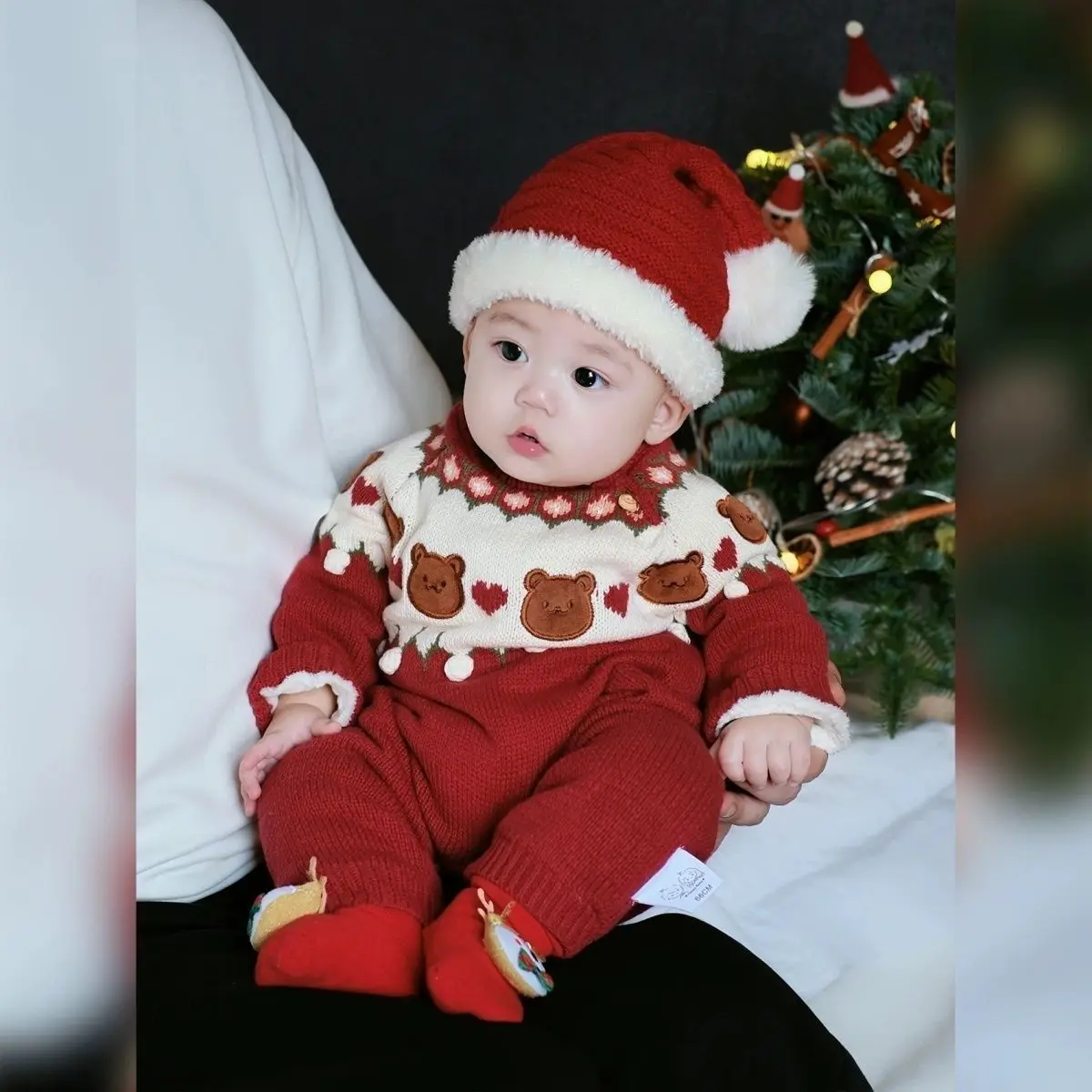 

Осенне-зимний трикотаж для малышей для девочек и мальчиков, боди, рождественский комбинезон для младенцев, хлопковая утепленная теплая одежда для дома, комбинезон, детская одежда