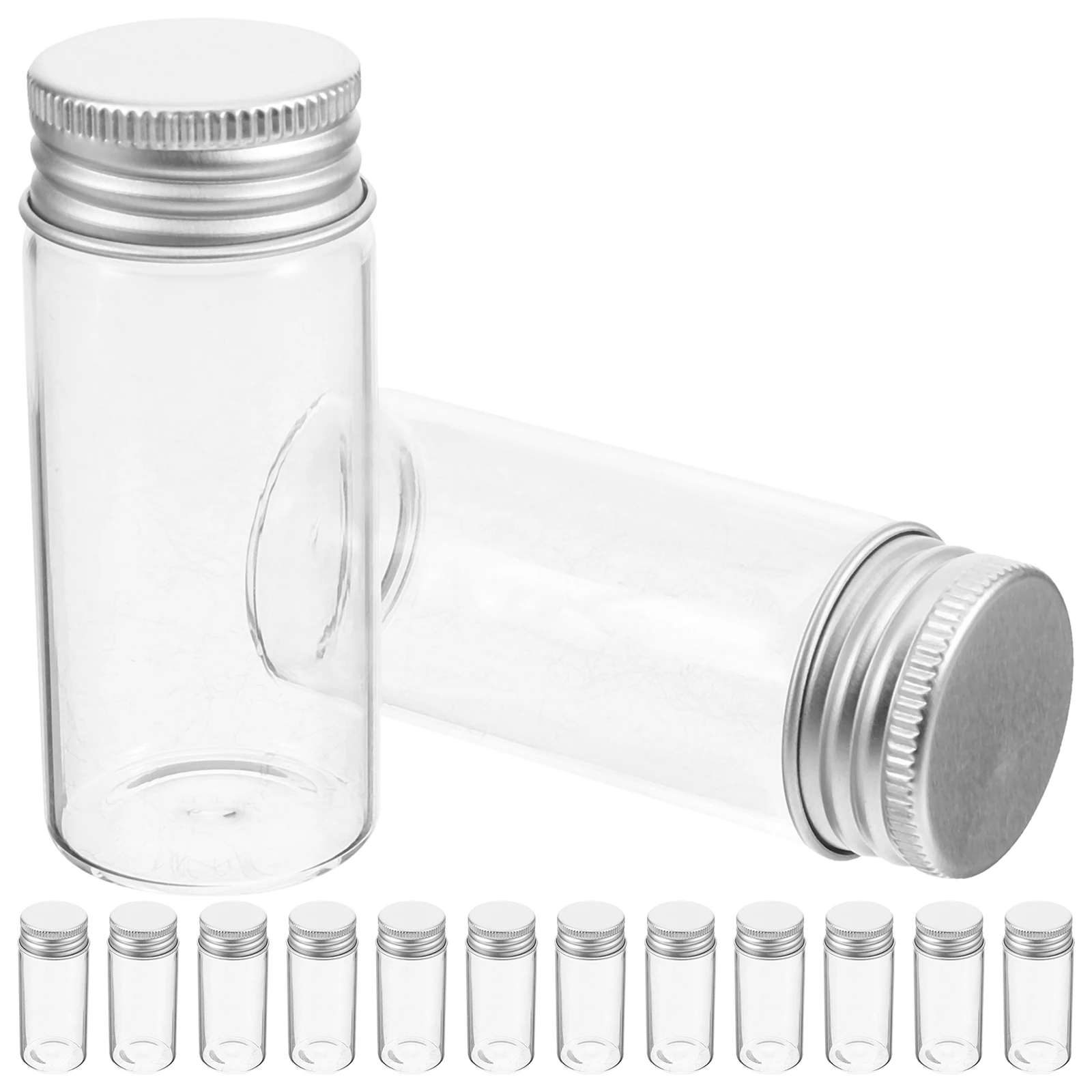 

24 Pcs Test Tube Sealed Bottle Clear Tubes with Caps Leak Proof Glass Vial Plastic Plug