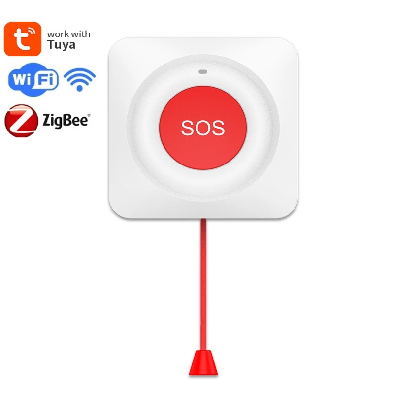 

Emergency Call Button Tuya 2.4G WiFi Smart SOS Call Button Smart Home One-key Alarm Doorbell for Kids Elderly Patient Emergency