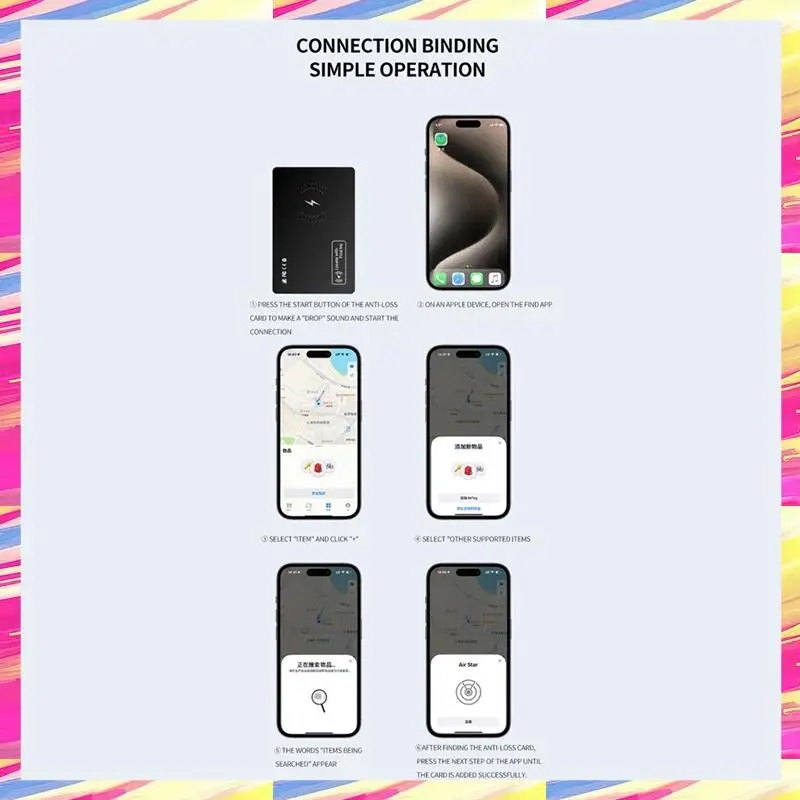 AIAI Anti-Loss Location Tracking Card GPS Locator Smart Tag Support Wireless Charging