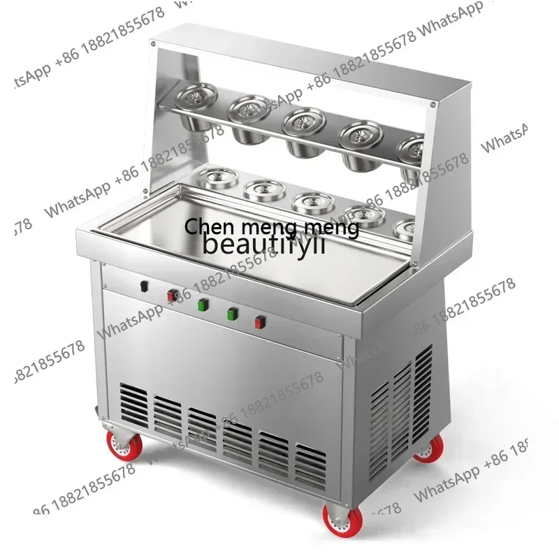 เครื่องทำโยเกิร์ตทอด FF YH เครื่องทำไอศกรีมทอดเชิงพาณิชย์ เครื่องทำไอศกรีมทอดอัตโนมัติแบบไทย ไอศกรีมม้วนทอด