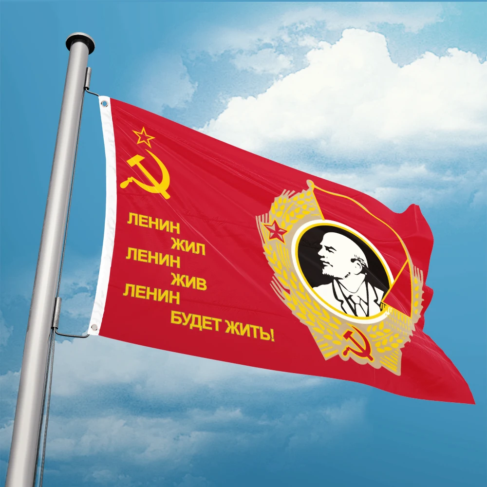 USSR Stalin Lives Forever The Soviet People Leader Russian Flag 3ft x 5ft Polyester Banner Flying 150* 90cm Custom  Resistance