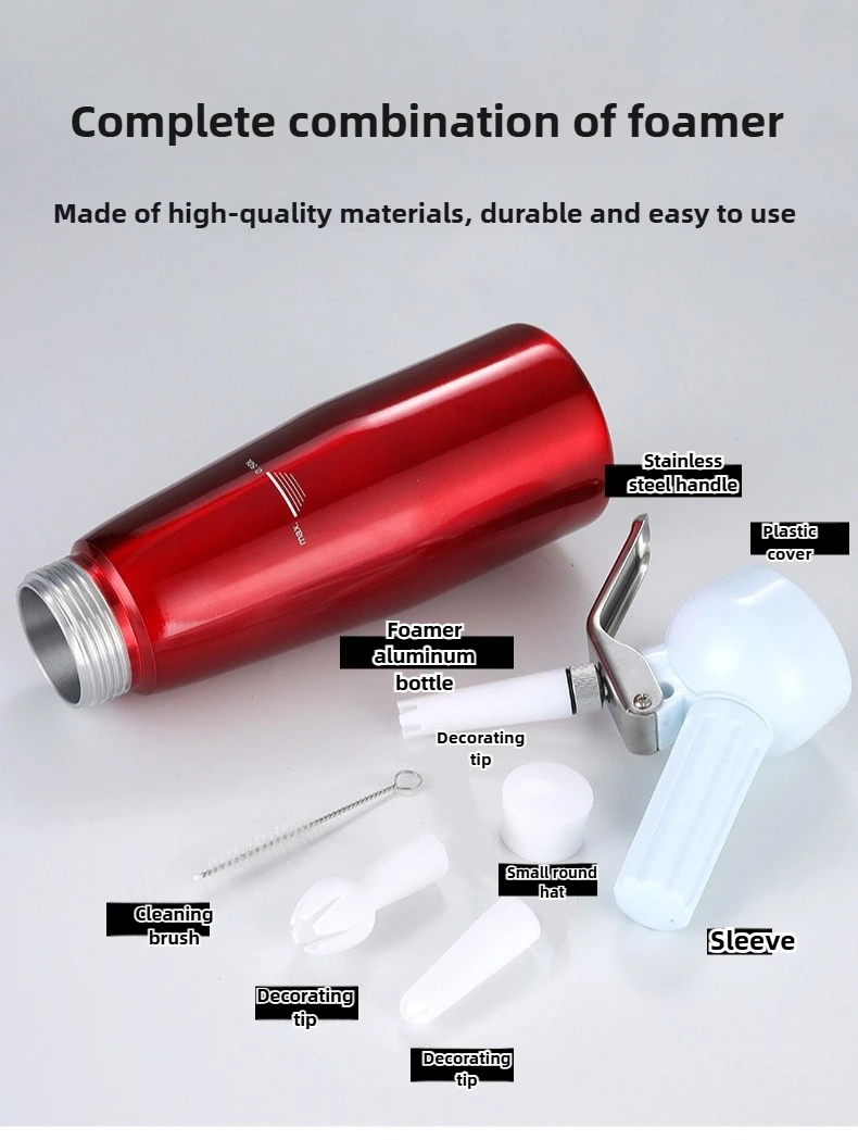 500 مللي كعكة مخفوق كريم بندقية موزع كريم اثارة كعكة الحليب الشاي الحلوى أداة الغاز سيفون الخبز أداة زخرفة