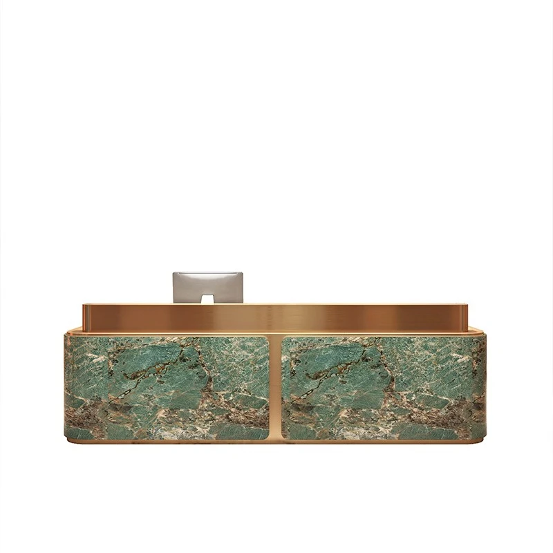 مكتب استقبال حديث وبسيط للفندق، صفحة الخروج، صالون تجميل، نادي اليوغا، مكتب استقبال من الرخام #1