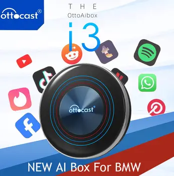 OTTOCAST i3 Carplay AI Box 無線 CarPlay 轉接器 Android 13 QCM 6125 Play Store Netflix Youtube 影片盒,適用於BMW、MG、現代 8 最佳銷售 BMW安卓汽車 - №1