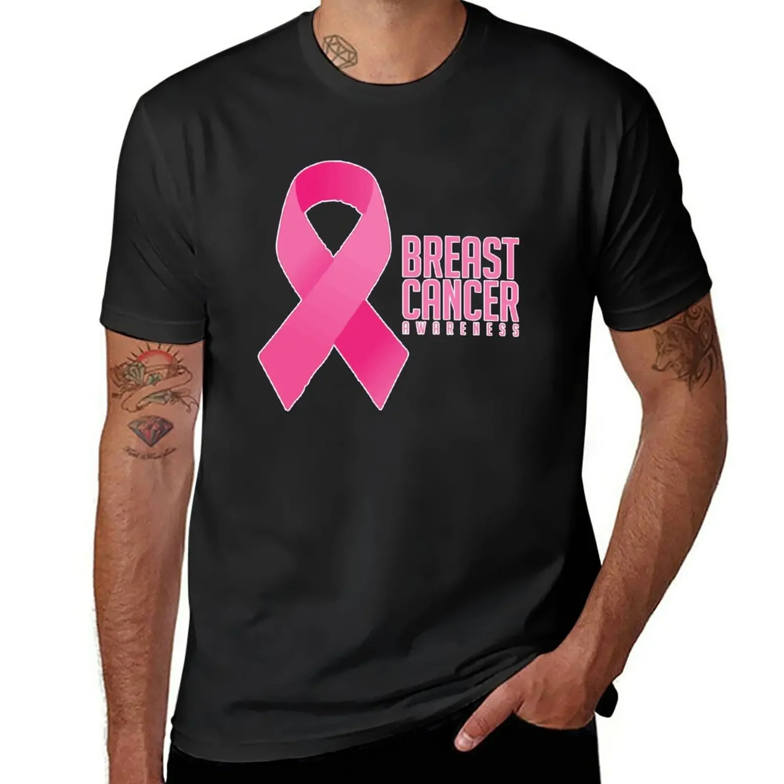 Pink Ribbon Breast Cancer Awareness Gift T-Shirt anime customizeds Aesthetic clothing fruit of the loom mens t shirts