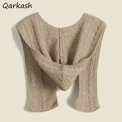 Autumn Knitted Scarves Women Cute Fashion Hooded Shawl Leisure Outdoor Wear Korean Style All-match Female Apparel Accessories