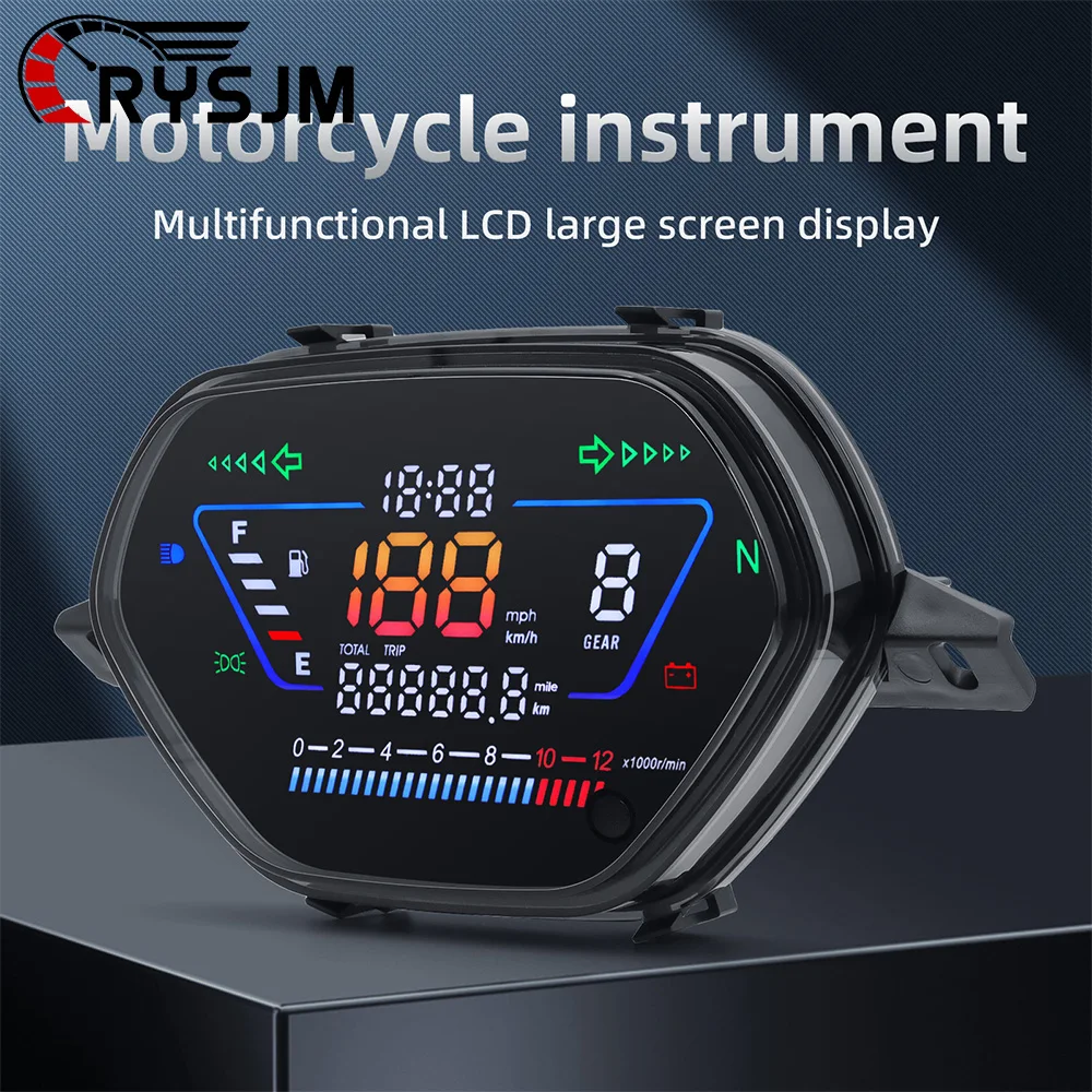 

* Multifunctional LCD Large Screen Display Digital Motorcycle Speedometer lnstrument Motorbike Dashboard For Honda WAVE100 110