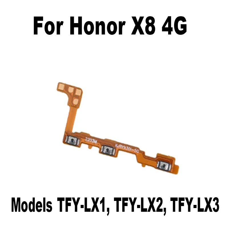 Untuk Huawei Honor X5 X6 X6S X7 X8 X9 X7a X8a X9a x6a x7b 4G 5G tombol Volume daya saklar On Off pita kunci kabel fleksibel