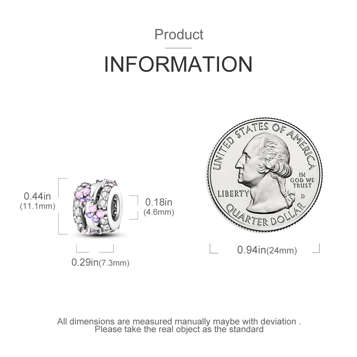 Charms passend für Originalperlen, 925er Sterlingsilber-Clip-Charms, Zirkon-Silikon-Abstandshalterperlen, passend für Armbänder, Damen-DIY-Geschenk – Detail 3