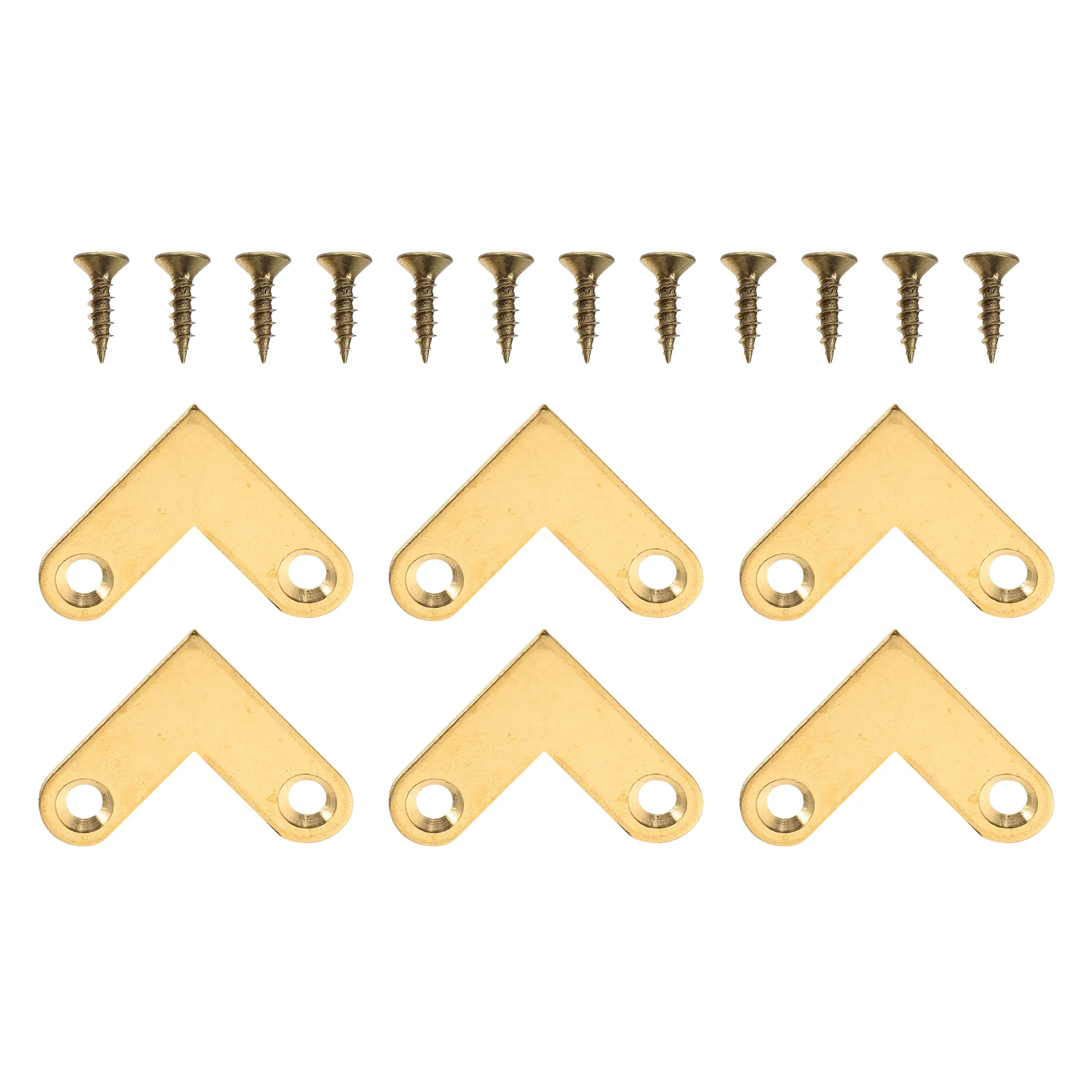 6 Pcs Bracket Right Angle Connector Hinges Corners Copper Hanger Stand Brass Flat