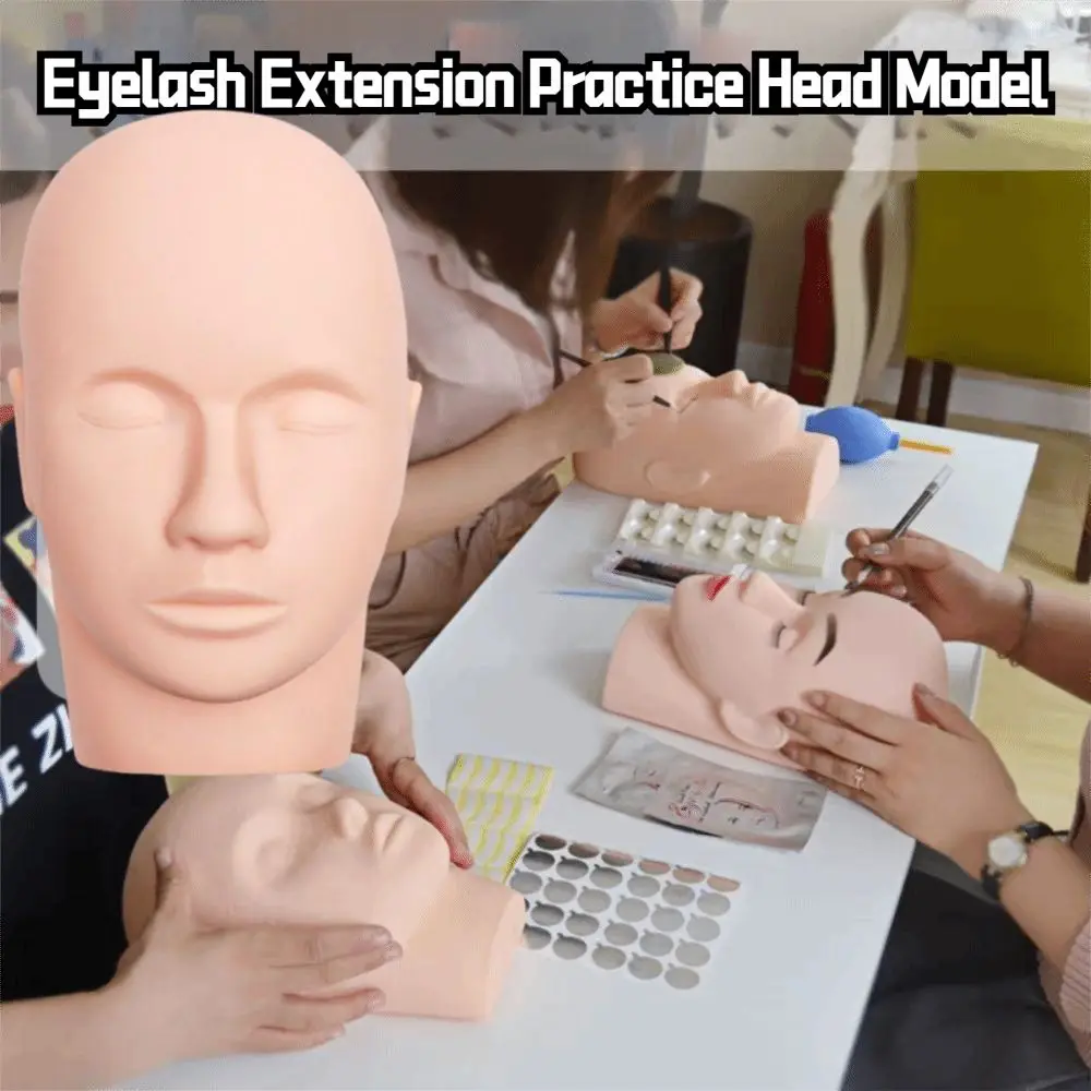 

Closed Eyes Eyelash Extension Practice Model Realistic Skin Texture Mannequin Head Beginners Soft