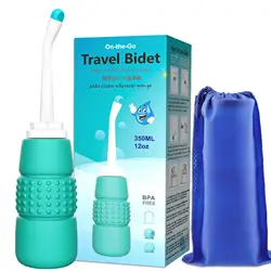 Portable Travel Bidet Handheld Personal Sprayer Mini  for Toilet 350ML Eva Bottle Water Capacity with Extra Long Nozzle