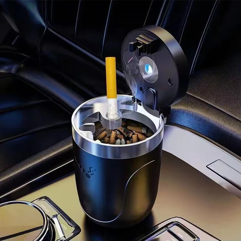 Cigarette Cigar Container Storage Cup Car Ashtray with LED for BYD F3 E6 Yuan Plus Atto F0 G3 I3 Ea1 Song Max Tang Dmi F3 G6 Qin