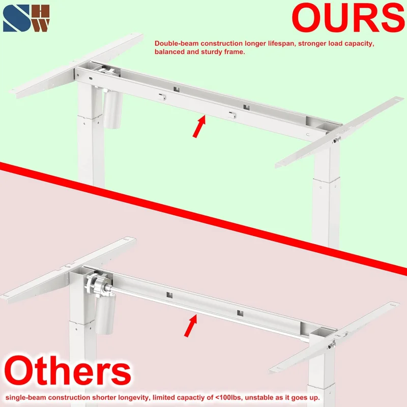 55-Inch Large Electric Height Adjustable Standing Desk, 55 x 28 Inches, Maple