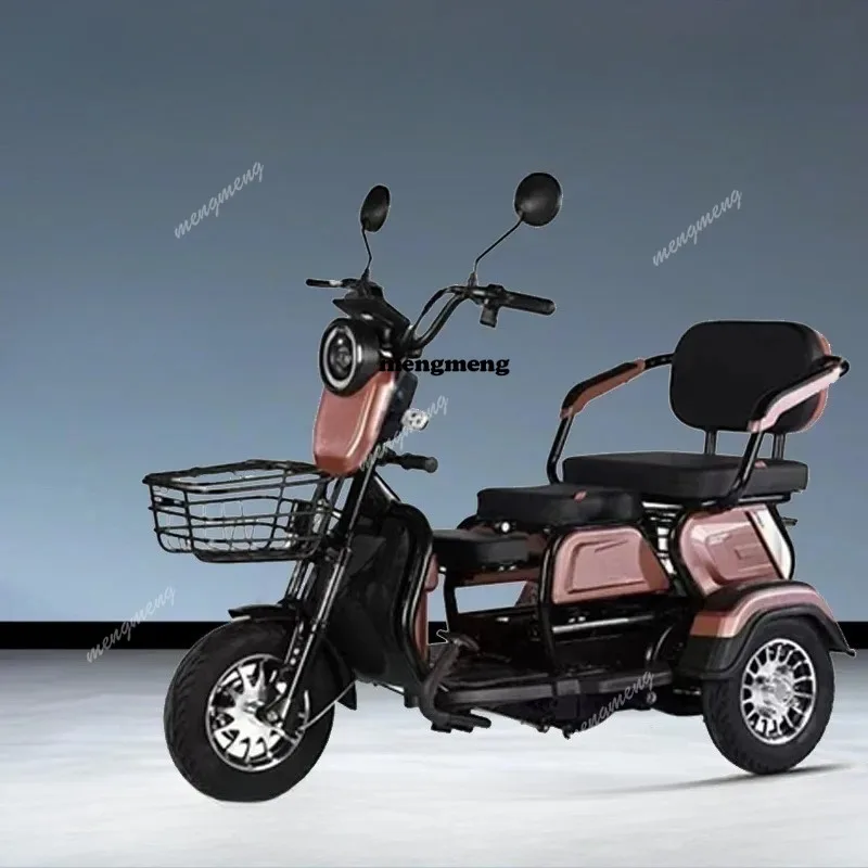 

600W 48V 14 Inch Electric Lead Acid Battery Hidden Dropship Green SUV 3 Wheel Electric Cargo Tricycle Bike with Basket