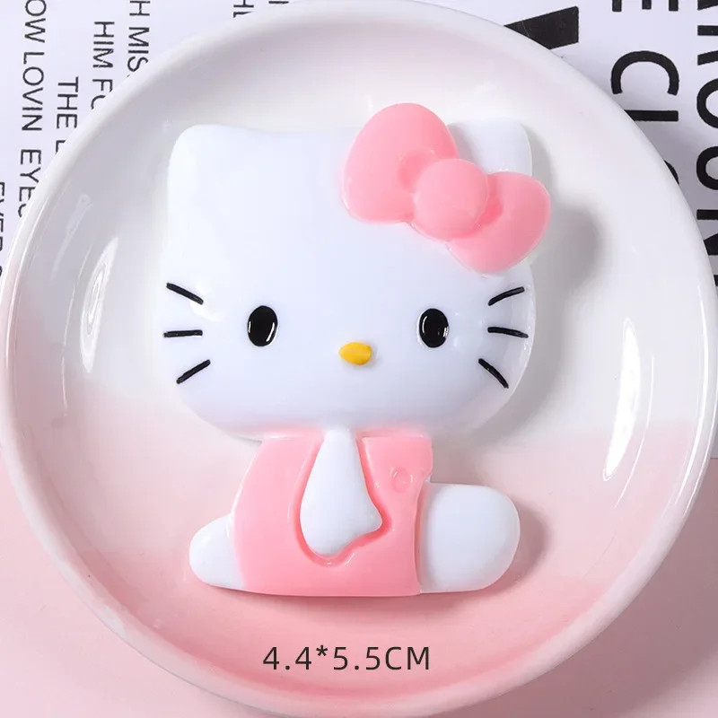 2 buah ukuran besar Sanrio Bow berdiri Hello Kitty Resin kartun pesona mode baru Resin Flatback kerajinan epoksi Resin untuk kerajinan