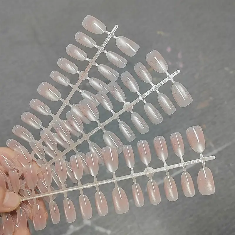 French Fake Nails 30Pcs Square Press On Ready Pre-glued Durable Design for Professional and Home Use