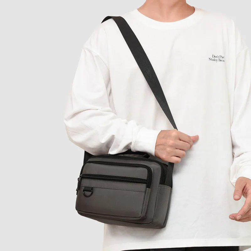 Men's fashion Oxford cloth shoulder bags multifunctional cell phone change document storage diagonal cross bags