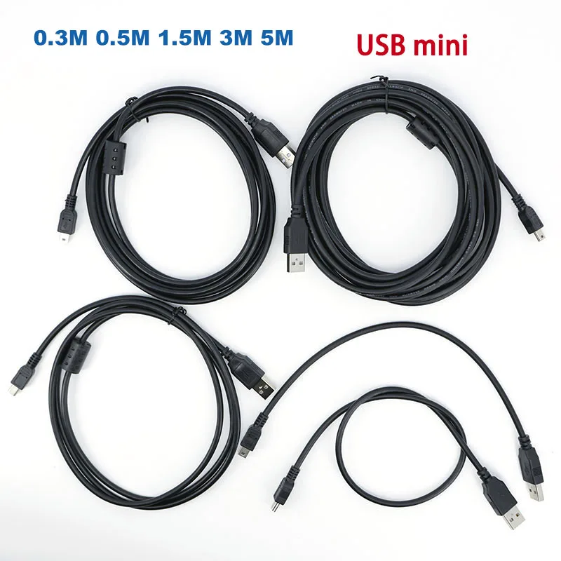 Mini B 5pin USB male Cable To USB male T port Fast Data Charger Cable For MP3 MP4 Player Car DVR GPS Digital Camera HDD e1