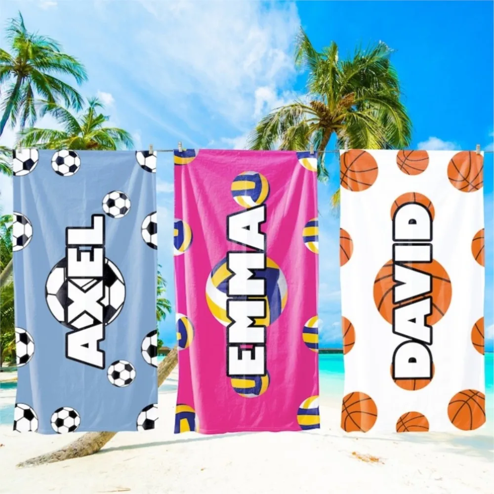 1Pc Sports Beach Towel Custom Ball Beach Towel Beach Towel Summer Season Gift Sea Holiday Camping Gift Beach Accessories