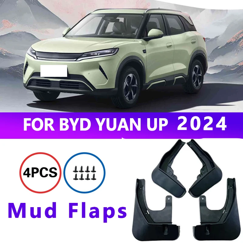 

Mud Flaps Fit for BYD YUAN UP 2024 Mudguards Tire Fenders Splash Proof Accessories Wheel Guards 4ps