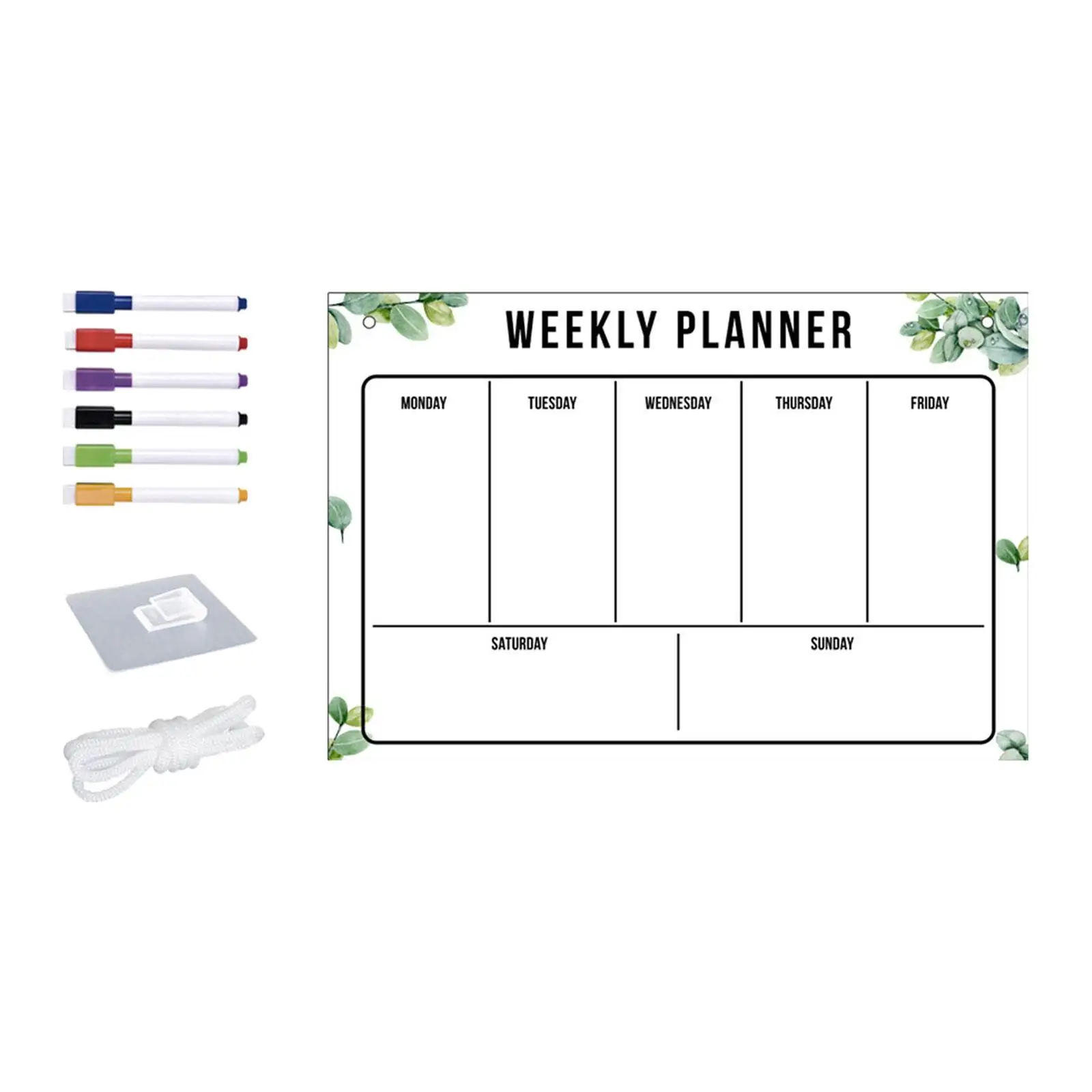 Trocken abwischbare Tafel, Wochenplaner, Notizblock, Whiteboard, Planertafel, Kalender, Kühlschrank