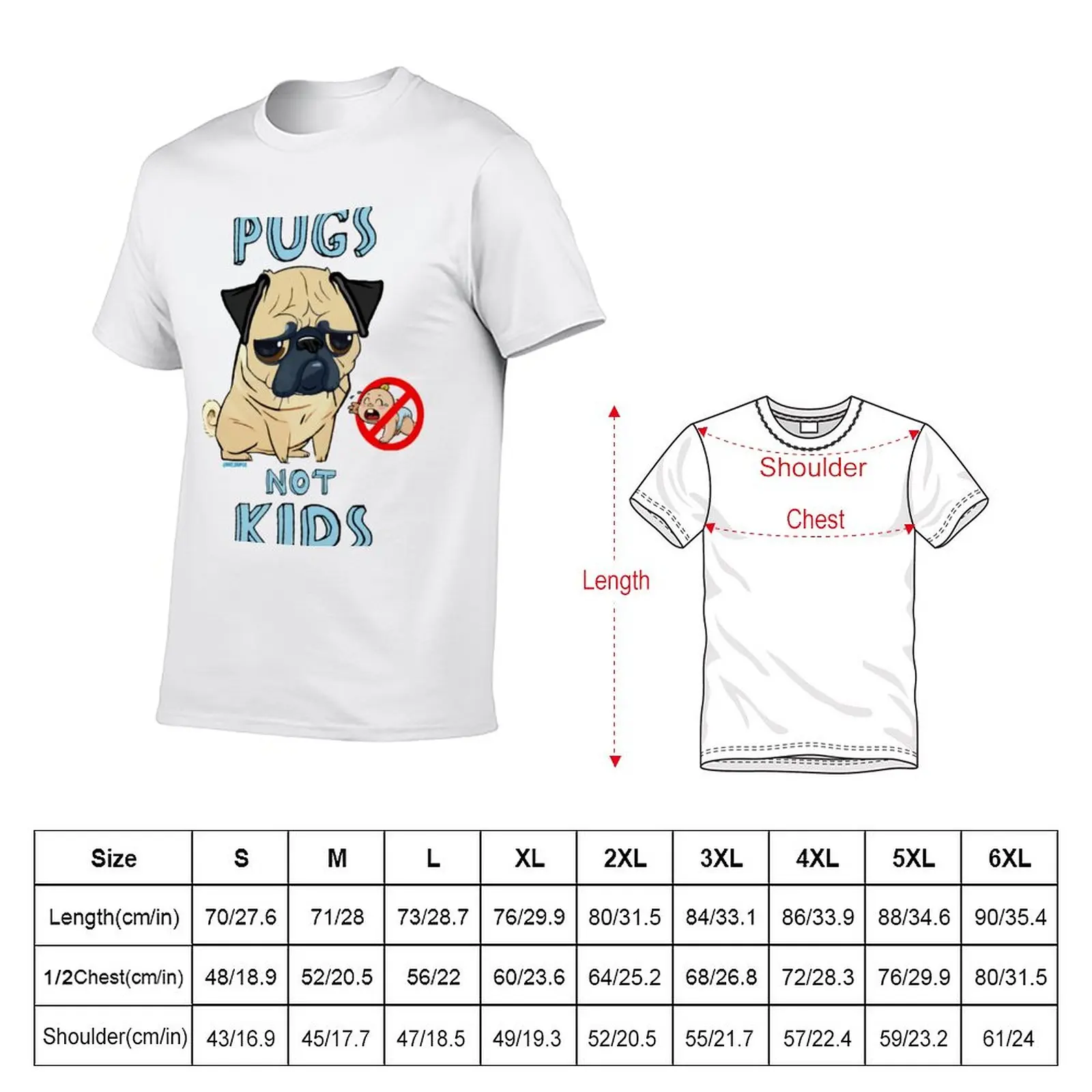 New PUGS NOT KIDS T-Shirt aesthetic clothes animal print shirt for boys korean fashion plain t-shirt funny t shirts for men
