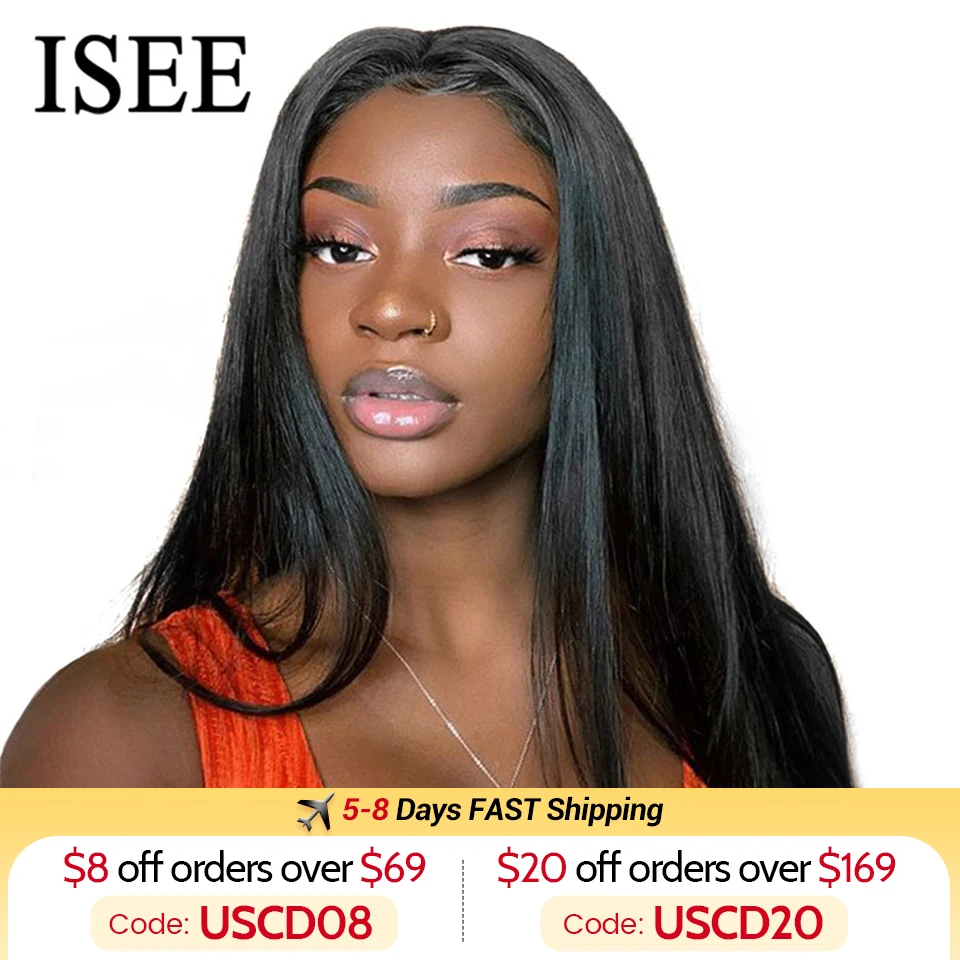 

Wear Go Wig ISEE HAIR 6x4 Lace Wig Malaysian Straight 13X4 HD Lace Frontal Wig Glueless Preplucked Human Wigs Ready To Go