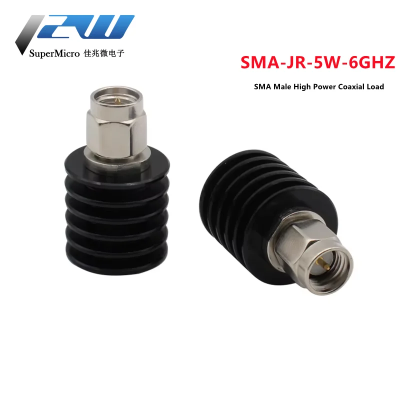 1 PCS SMA Load SMA Male High Power Coaxial Load Connector 5W with Heat Sink DC-6GHZ SMA-J Male Terminal Load Resistance