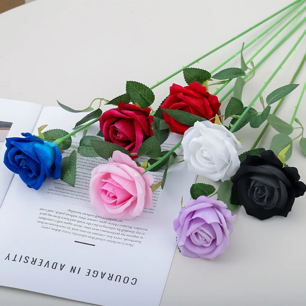 5 Stücke Rose Künstliche Blumen Bouquet Seide Gefälschte Blume für Wohnkultur Garten Hochzeit Dekoration Outdoor Valentinstag Ornament – Detail 4