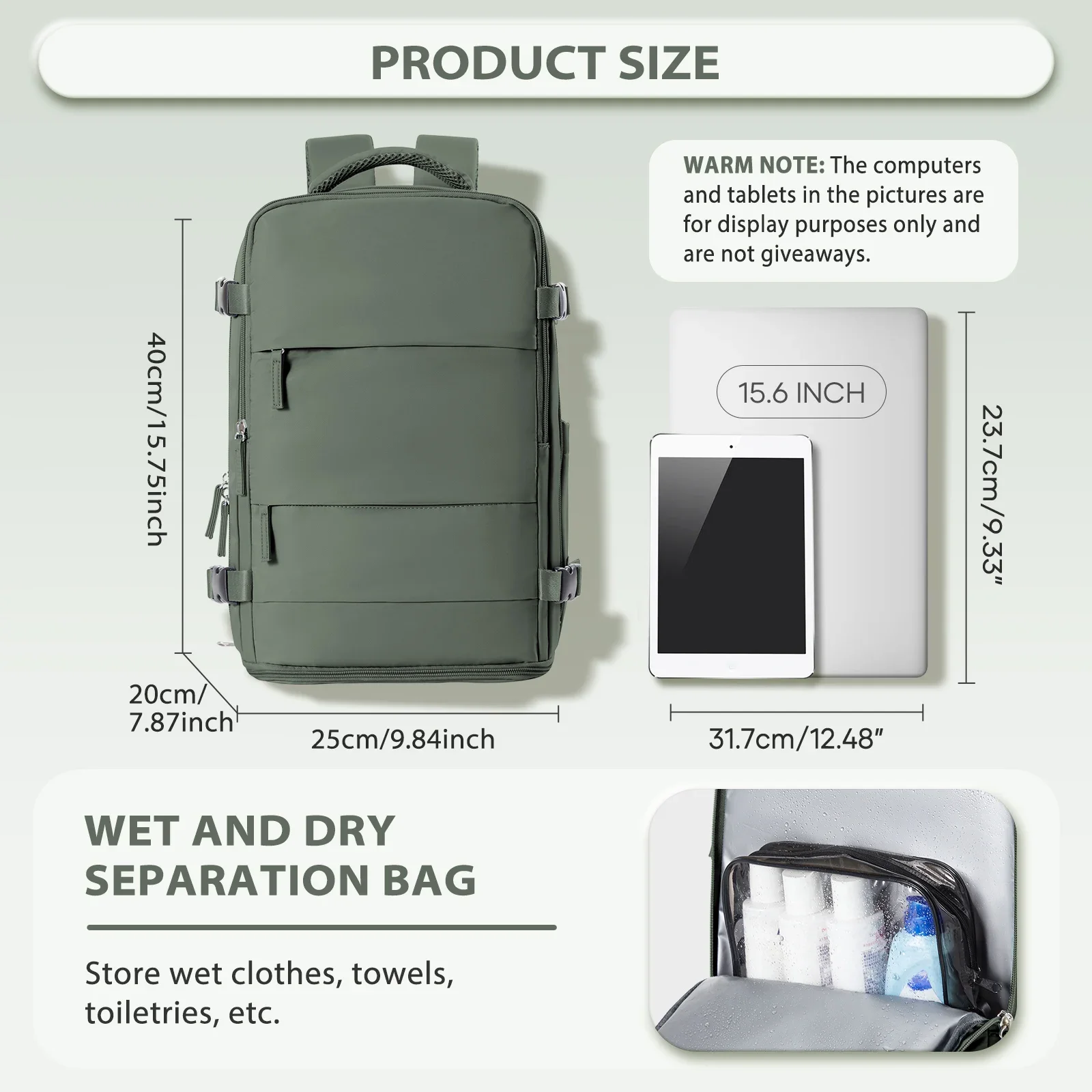 Customizable Cabin Airplane Travel Backpack Anti Theft Backpack 15.6inch Portable Backpack Notebook Bag