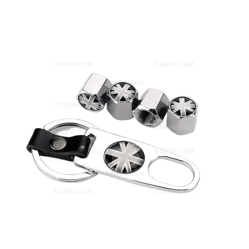 4Pcs/set For UK England British Flag Bike Moto Car Wheel Tires Valve Caps Cover For Mini Cooper Ford Kia Hyundai VW Accesories