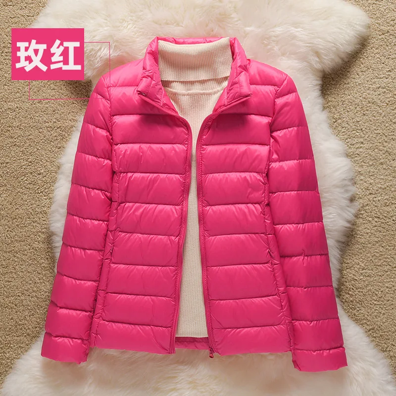 Down Coats Women's new standing collar lightweight down jacket women thin autumn winter inner lining fashionable short jacket