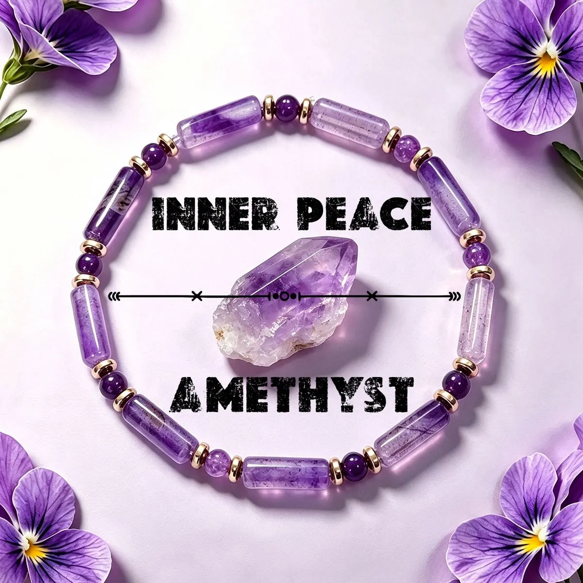 Natural amethyst bead elastic bracelet, jewelry that resists negative things, fashionable wrist accessories for men and women