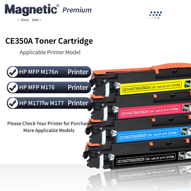 

Toner Cartridge CF350A 350A CF351A CF352A CF353A 130A Comptible For HP Color LaserJet Pro MFP M176n M176 M177fw M177 Printer
