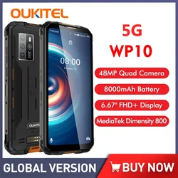 Oukitel-WP10 5G Rugged Smartphone, 8000mAh Battery, 6.67