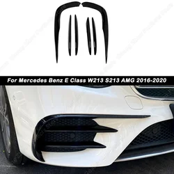 For Mercedes Benz E Class W213 S213 AMG Line Pre-Facelift 2016-2020 Car Front Bumper Splitter Spoiler Fog Light Trim Tuning ABS