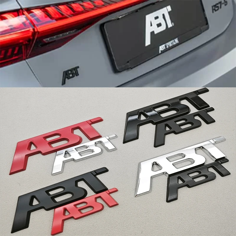 

3D Metal ABT Logo Front Grill Side Fender Badge Rear Trunk Boot Emblem Car Sticker For VW Audi S RS A4 A5 A6 A7 A8 Q3 Q5 Q7 TT