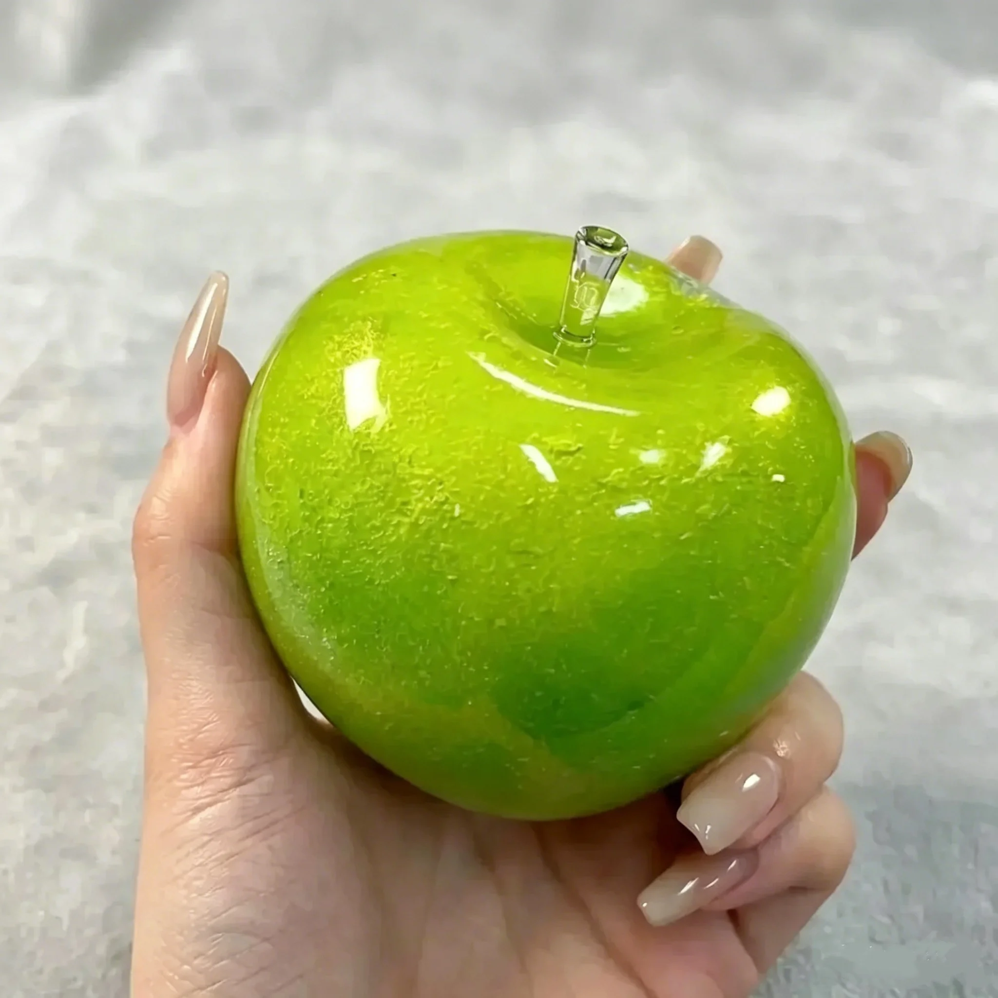 Green Apple Slushie Stress Ball Squishy Toy Crunchy Moldable Non-Bounce Sensory Fidget Toy Medium Grip Strength Training Gift