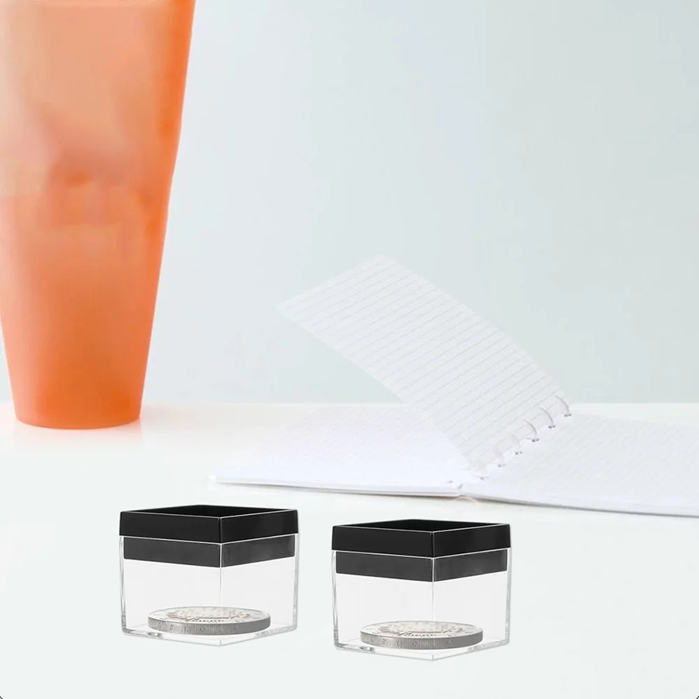 

12 Pcs Transparent Display Box Case Compartments Acrylic Mineral Showcase Specimen Clear