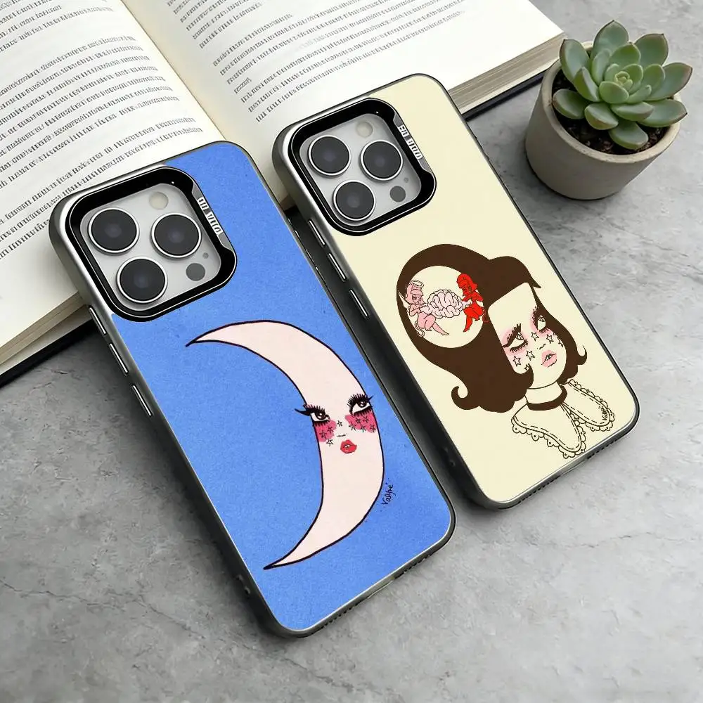 

Valfre P-Prints Art Phone Case For iPhone 17,16,15,14,13,12,11 Plus,Pro Max,XS,Colorful Silver Phone case Funda Cover