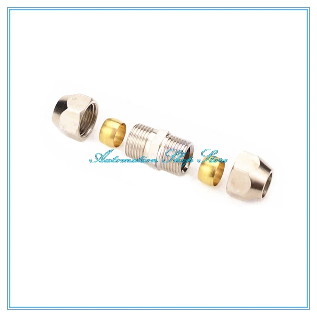 Compression Ferrule Tube Fitting Brass Pipe Double Fast Twist Card Set Copper Joints Tubing Nut Lock Double Straight  5 Same
